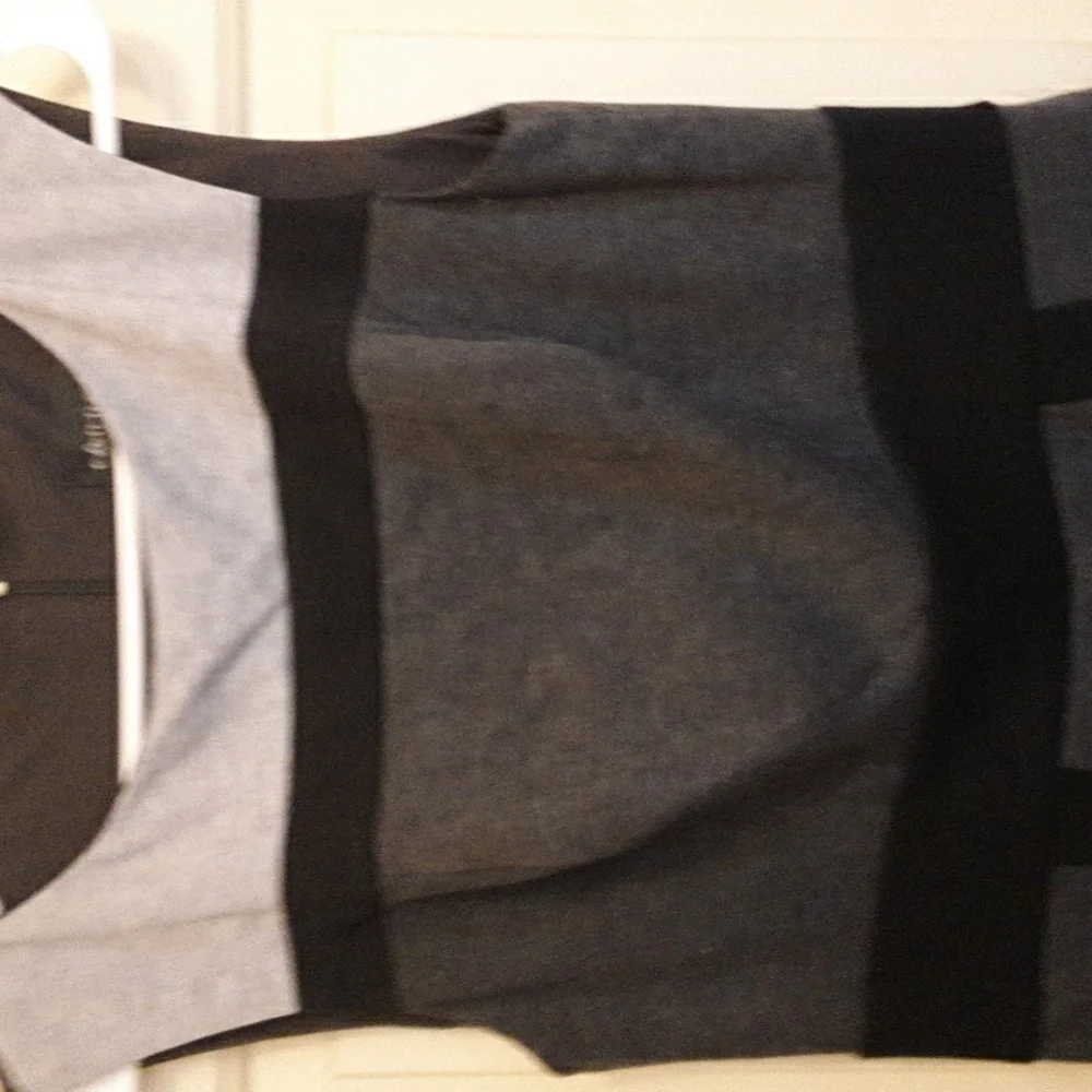 Connected Apparel Size 6 Sleeveless Dress Gray/Black - Picture 2 of 4